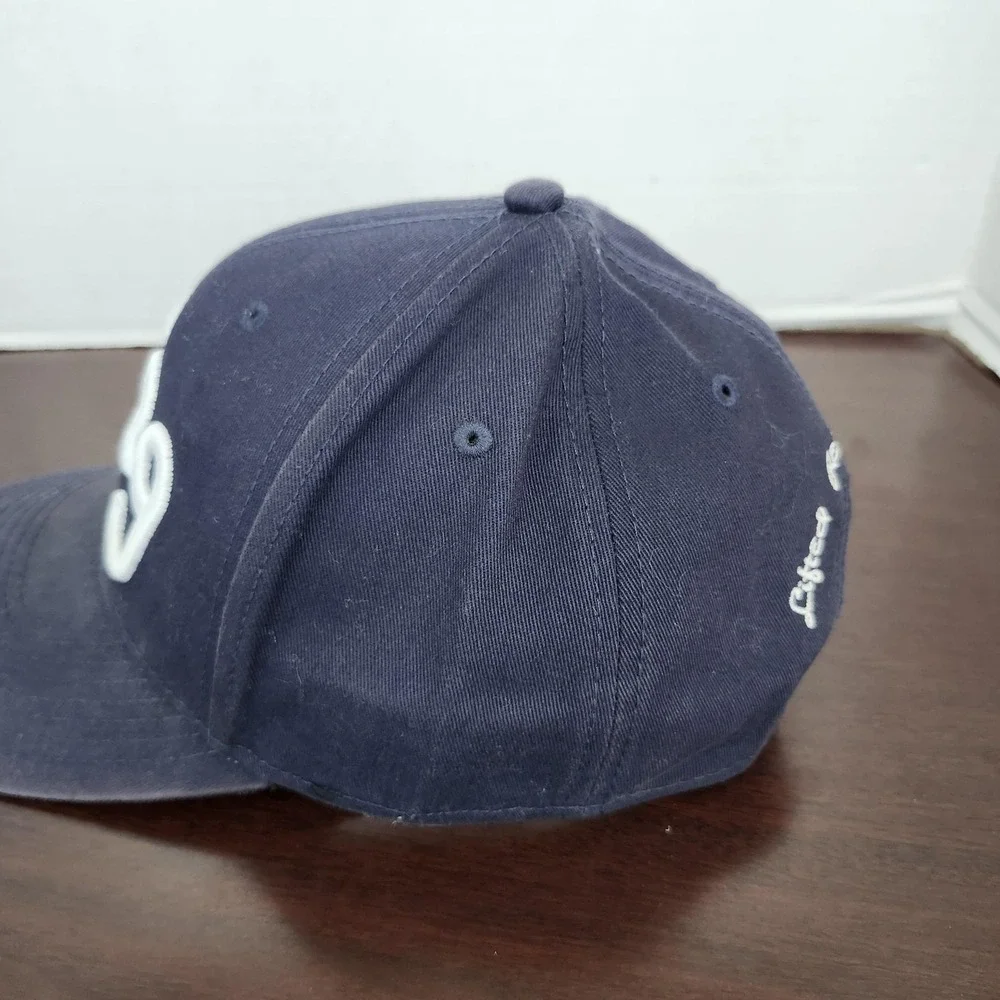 LRG Hat Cap Snap Back Mens One Size Blue Script Logo Baseball Streetwear
